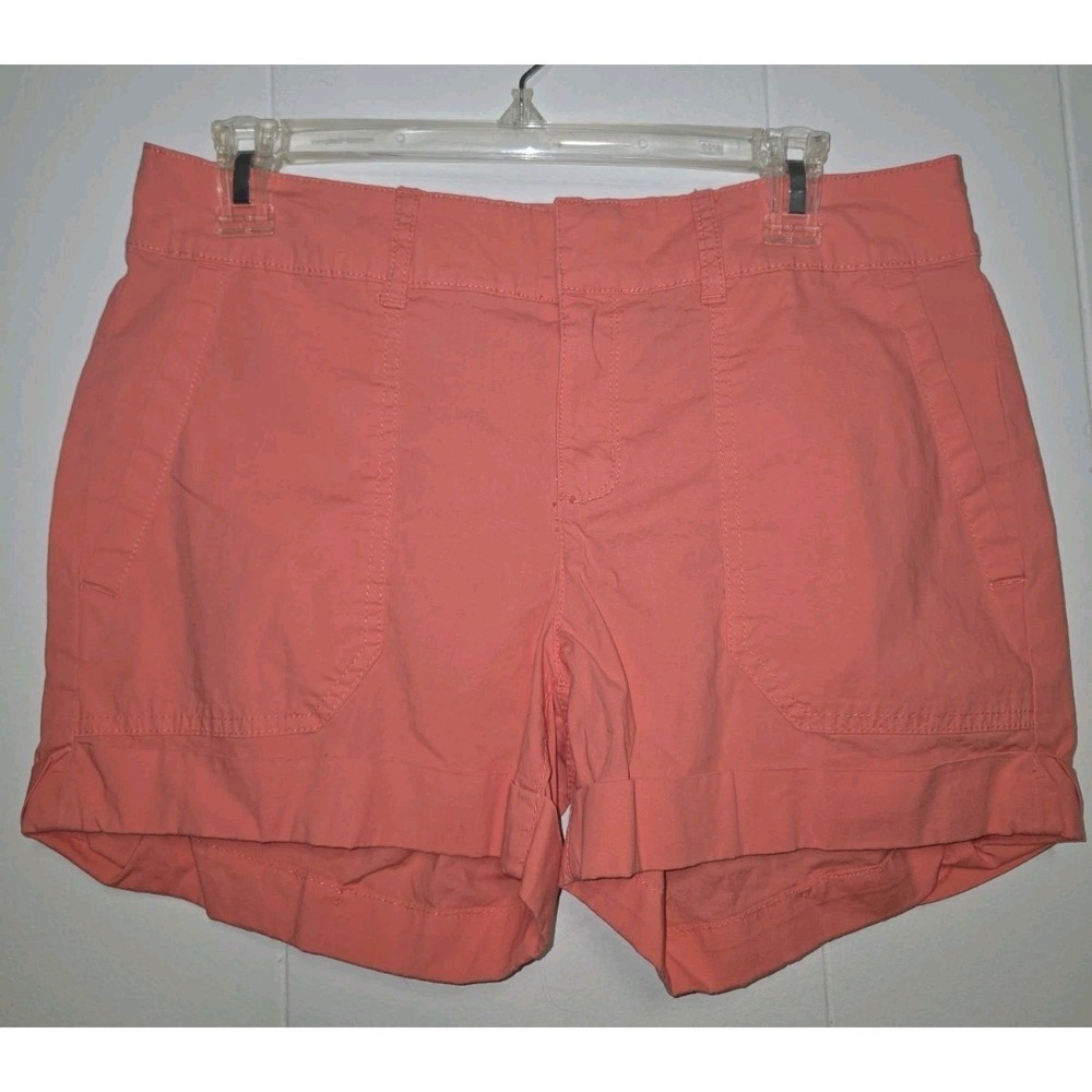 ANA A New Approach Coral Cuffed‎ Shorts Womens Size 6 Preppy Summer EUC